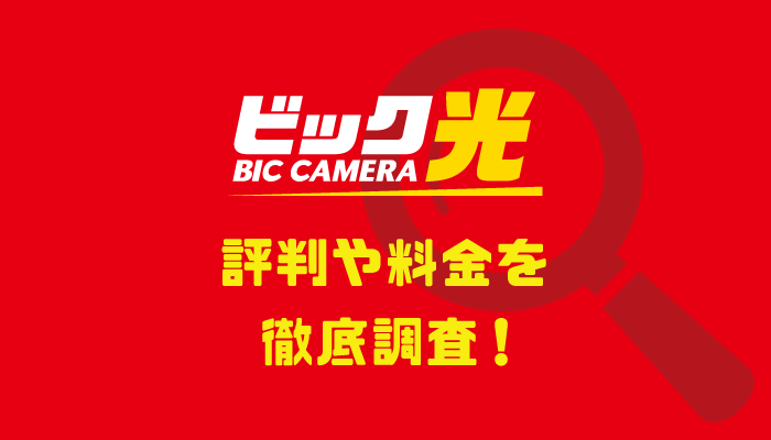 ビック光の評判ってどうなの キャンペーン情報や料金等を徹底調査